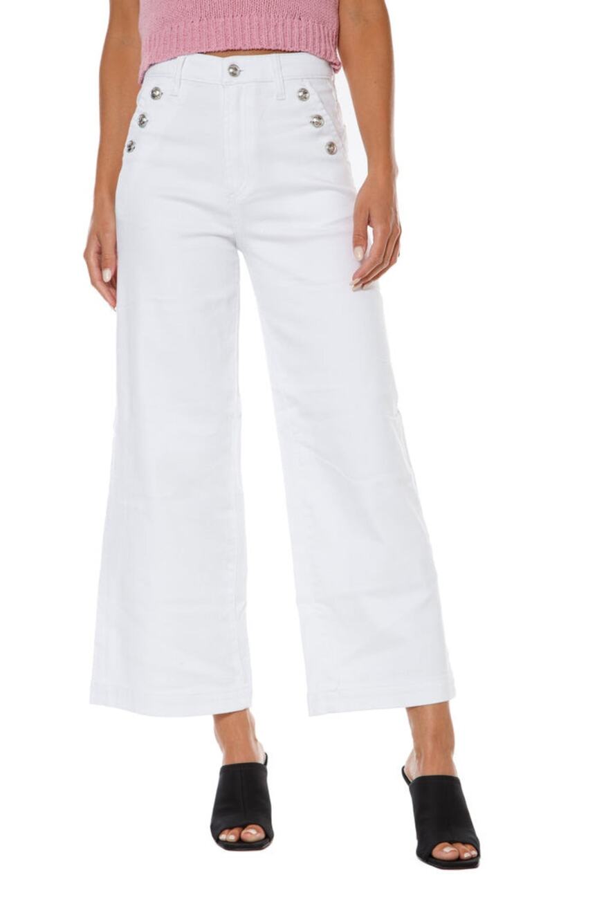 Juicy Couture Coastal Crop Corduroy Pant Women's 25 Marshmellow White Wide Leg